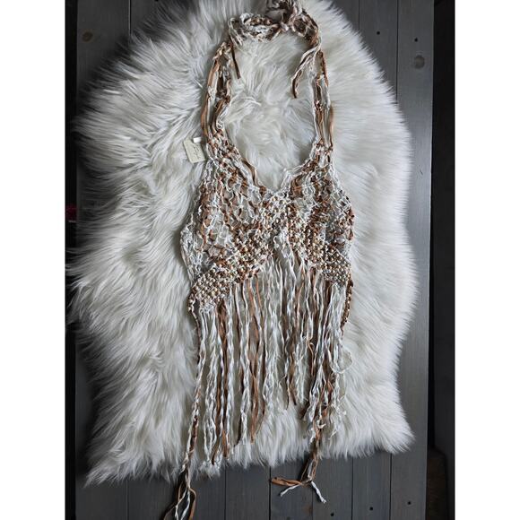 NWT Free People Bali Macrame Tank Top - Size Large - Picture 2 of 4